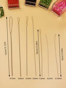 5pcs/Set Beading Needles, Jewelry Making DIY Bracelet Tools, Seed Bead Needles, Spiral Anti-Slip Beading Needles