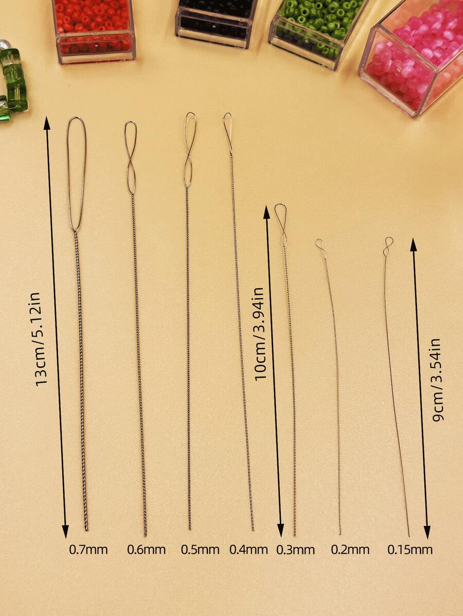 5pcs/Set Beading Needles, Jewelry Making DIY Bracelet Tools, Seed Bead Needles, Spiral Anti-Slip Beading Needles