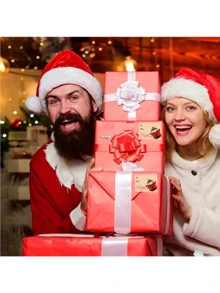 Christmas Sticker, 200 Sticker/Rolls, Christmas Holiday Sticker Labels, Waterproof Stickers, Waterproof Labels, Gift Stickers, Gift Packaging Supplies, Wrapping Paper, DIY Packaging, Suitable. Flower Wrapping Paper, Party Supplies, Flower Shop Supplies, DIY, Weddings, Anniversaries, Birthdays, Flower Shops, Birthday Gifts, Proposals, Christmas Gifts, Halloween, Christmas, Back-To-School Season, Thanksgiving, Mother's Day, Father's Day