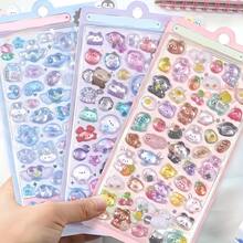 1pc Cute Candy Rabbit 3D Resin Sticker - Matte Rectangular Design, Featuring Heart, Star And Flower Patterns, Suitable For DIY Diaries, Scrapbook Decoration, Stationery Beautification, Rabbit Accessories, Diary Decoration, Essential Scrapbook Items, Fun ICONS, Fantasy Shapes, High-Quality Adhesive Pieces