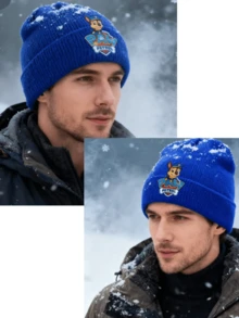 PAW Patro Unisex Hand-Knitted Cute Puppy Knitted Hat, Chase Rubble Zuma Skye Rubble Tracker Rex Knitted Hat, Christmas Gift, Birthday Gift