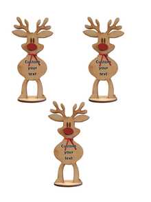 1/3/5 Pieza/Set, Adornos personalizados de renos, personalización grabada con láser, adecuado para adornos personalizados de miembros de la familia, parejas, decoraciones de dormitorio, decoración interior, mejores amigos, decoraciones de dormitorio escolar, regalos de Navidad para compañeros de clase y maestros