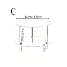 1 Set Acrylic Side Table, Removable Coffee Table Suitable For Living Room, Bedroom, Bathroom, Hallway Storage Rack - Transparent - View 12