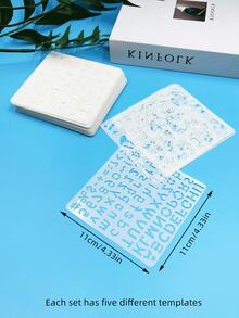 一套 5 个可重复使用的主题绘画模板套装 - 5 种不同风格（生日、字母和数字、对话框、爱心、圣诞节）适合学生绘画、DIY 插画等。 - 白色 - 查看 7