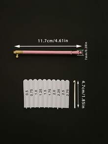 1pc Multi-Color Metal Handle Interchangeable 10 Sizes Lace Crochet Hooks, Convenient Handcraft DIY Knitting Needles - Multicolor - View 10