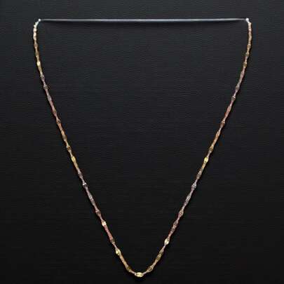 Collar o Cadena Tejido Hojuela en 3 Oros 10k. Diseño Florentino 40cmx1mm