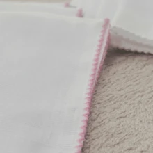 Baby Essentials – 32x32cm Double Diaper Kit 10 Units 100% Cotton With Delicate Piquet - 粉紅色和白色 - 查看 3