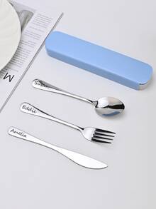 Personalização de Utensílios de Cozinha em Aço Inoxidável Gravados, Presente Comemorativo de Aniversário de Casamento para Casal, Presente de Herança de Casamento Personalizado Único e Colorido - Combinação de faca e garfo de aço inoxidável a laser texto + - Visão 10
