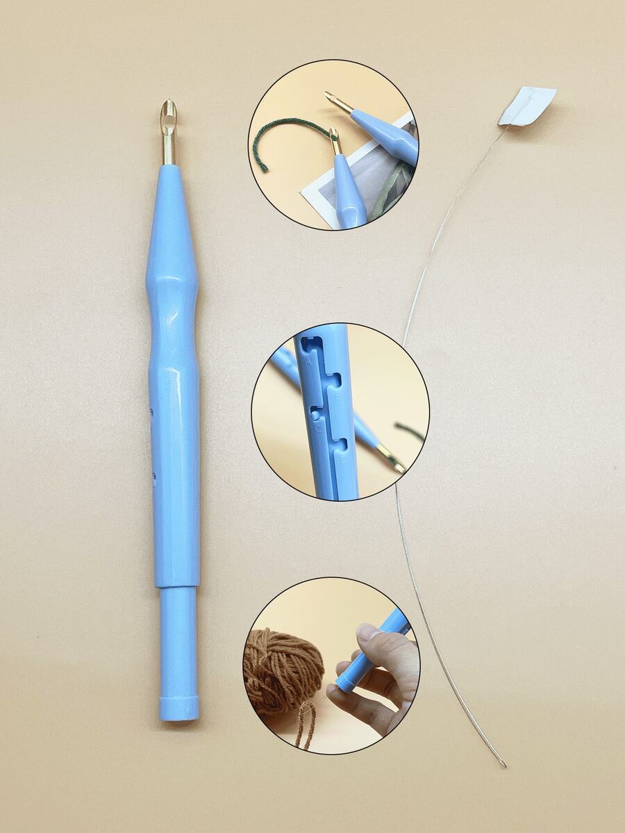 Punch Needle Kit, Beginner Punch Needles, 4-Level Adjustable Punch Needle, Cross Stitch Punch Needle Tools