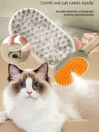 3 In 1 Usb Rechargeable Water Spray Pet Massage Brush Electric Cat Hair Removal Comb