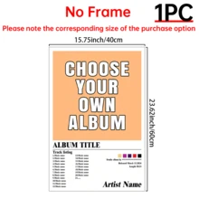 1张定制专辑海报 | 极简专辑封面海报，音乐印刷品，个性化帆布专辑印刷墙饰，送给他的/她的礼物，可选画框，慢生活风格，多功能，时尚，高品质，色彩丰富，现代，定制，个性化，独特