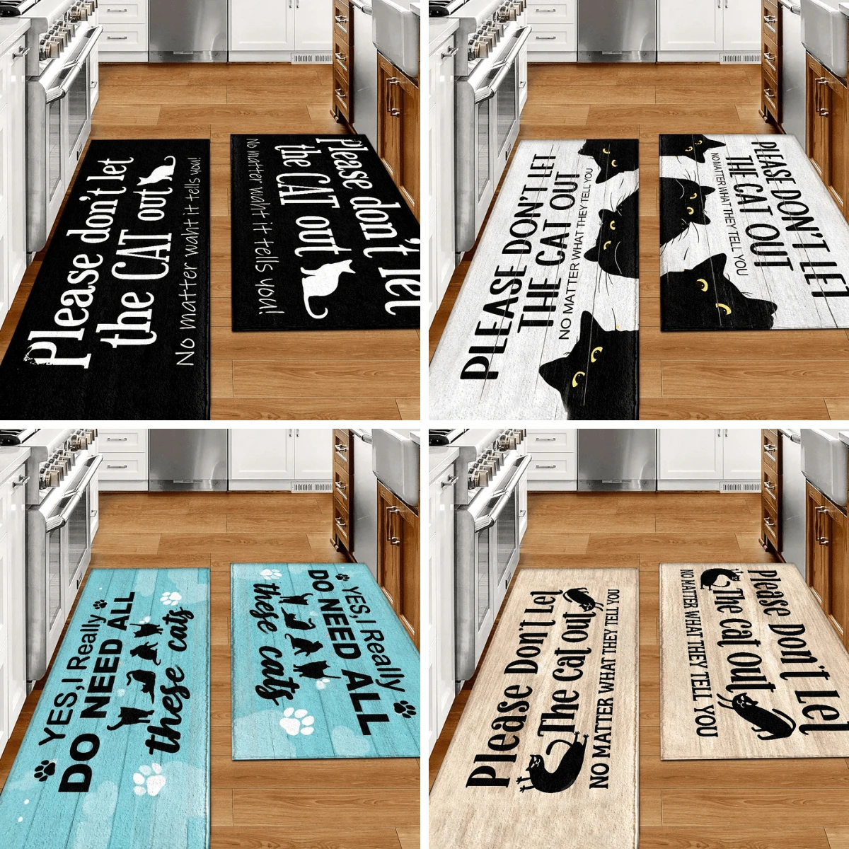 1pc Cute Cat Pattern Printed Rug, Faux Wool Mat - Highly Absorbent, Easy To Clean, Suitable For Home Decor, Farmhouse, Entryway, Indoor, Room, Kitchen, Dining Room, Small Office/Home Office, Sink, Laundry Room, Doormat, Kitchen Mat, Non-Slip Mat