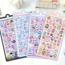 1pc Cute Candy Rabbit 3D Resin Sticker - Matte Rectangular Design, Featuring Heart, Star And Flower Patterns, Suitable For DIY Diaries, Scrapbook Decoration, Stationery Beautification, Rabbit Accessories, Diary Decoration, Essential Scrapbook Items, Fun ICONS, Fantasy Shapes, High-Quality Adhesive Pieces