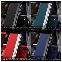 غطاء جلدي قابل للطي مع حامل لهواتف سامسونج جالكسي S8/S9/S10/S20/S21/S22/S23/S24/S25 بلس/ألترا/FE، غطاء هاتف محمي كامل للأعمال مقاوم للصدمات، مضاد للبصمات، غطاء هاتف من جلد اصطناعي بملمس الليتشي