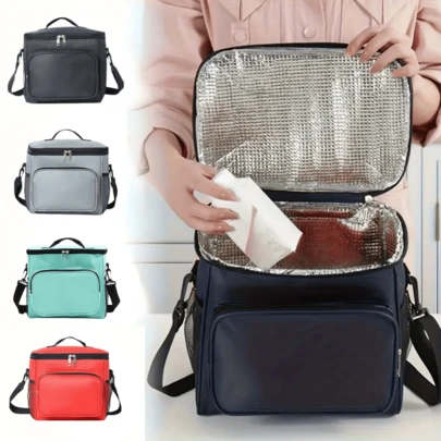 Large Capacity Leak-Proof Thermal Lunch Bag, Unisex, Durable Insulated Food Bag, Lightweight Women's Insulated Lunch Box, Food Storage Container - Lunch Cooler, Cooling Tote Bag, Adult Lunch Box, Insulated Bag, Suitable For School, Work, Picnic And Beach Lunch, School Lunch Box Bag, With Adjustable Shoulder Strap, Perfect Gift For Christmas/New Year