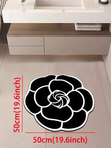 1pc Line And Flower Pattern Bathroom Mat Simple Soft Fast Drying & Slip Resistant Silicone Diatomite Mat For Toilet/Bath/Entrance ,Room Decor - Multicolor - View 13