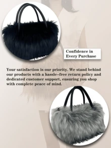 Crafted With Soft Faux Fur, This Fluffy Tote Bag Doubles As A Stylish Satchel And Shoulder Handbag, Perfect For Women-Whether For Yourself, Mom, Friends, Or Bridesmaids. It Pairs Beautifully With Fall And Winter Outfits, Working Great As A Plush Underarm Bag For Daily Commutes, Dates, Or Casual Outings. Though Compact, It Easily Fits A Mobile Phone And Wallet, And Its Versatile Design Can Transition Across Occasions. Beyond Daily Use, It's A Lovely Gift Pick: Ideal For Young Girls' Birthdays, Proms, And Graduations, Plus Special Days Like Valentine's Day, Christmas, Anniversaries, Thanksgiving, And Halloween. - 彩色 - 查看 9