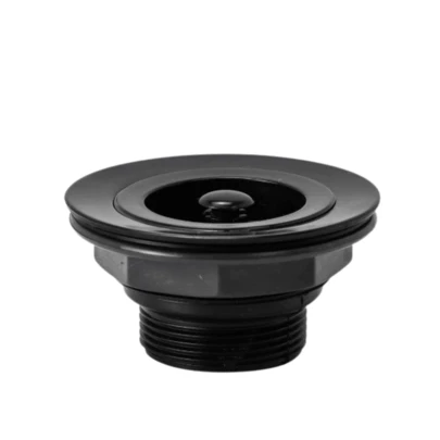 Válvula Americana Preto Black para pia de Cozinha em ABS