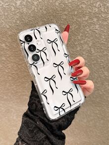Bow-Knot 1pc Transparent Bowknot Design Protective Phone Case Compatible With Samsung Galaxy S25/A14/A23 5G/A15/A32/A33/A24/A51/A53/S20 FE/S21/S22/S23/S24/S25/S24UITRA/A71/A55/A36/S21 Ultra/S23 Ultra, Soft Full-Coverage Anti-Drop Case, Suitable For Friends, Family, Couples, Yourself