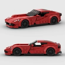 MIKEMENG Red Supercar Building Blocks Set, STEM Creative Educational Toy For Kids, DIY Car Model Kit For Boys, Suitable As Birthday, Halloween, Christmas Gift, Collectible And Room Decor, Affordable Present - 型號 - 查看 1