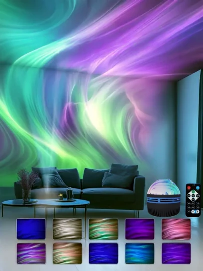 1 st LED Aurora Magic Ball - USB-driven, fjärrkontroll, färgskiftande ljusshow, lämplig för sovrum, vardagsrum, kontor och fest | Perfekt present till tonåringar | LED-projektorlampa