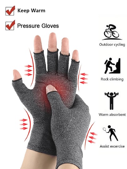 1 par de luvas protetoras para articulações dos dedos, unissex, proteção das articulações, alívio da pressão para atividades ao ar livre, luvas de ciclismo, luvas esportivas de meio dedo, luvas esportivas, luvas de exercício, luvas de equitação