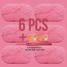 1 Package/6 Packages (50g/Package) Cute Little Ah 3mm Fine Ice Yarn, Soft And Fine Texture, For Knitting Baby Items, Jacket, Hat, Shoes, DIY Handicrafts, Home Decor, Etc. (6 Packages With A Free Crochet Hook Set) - Multicolor - View 29