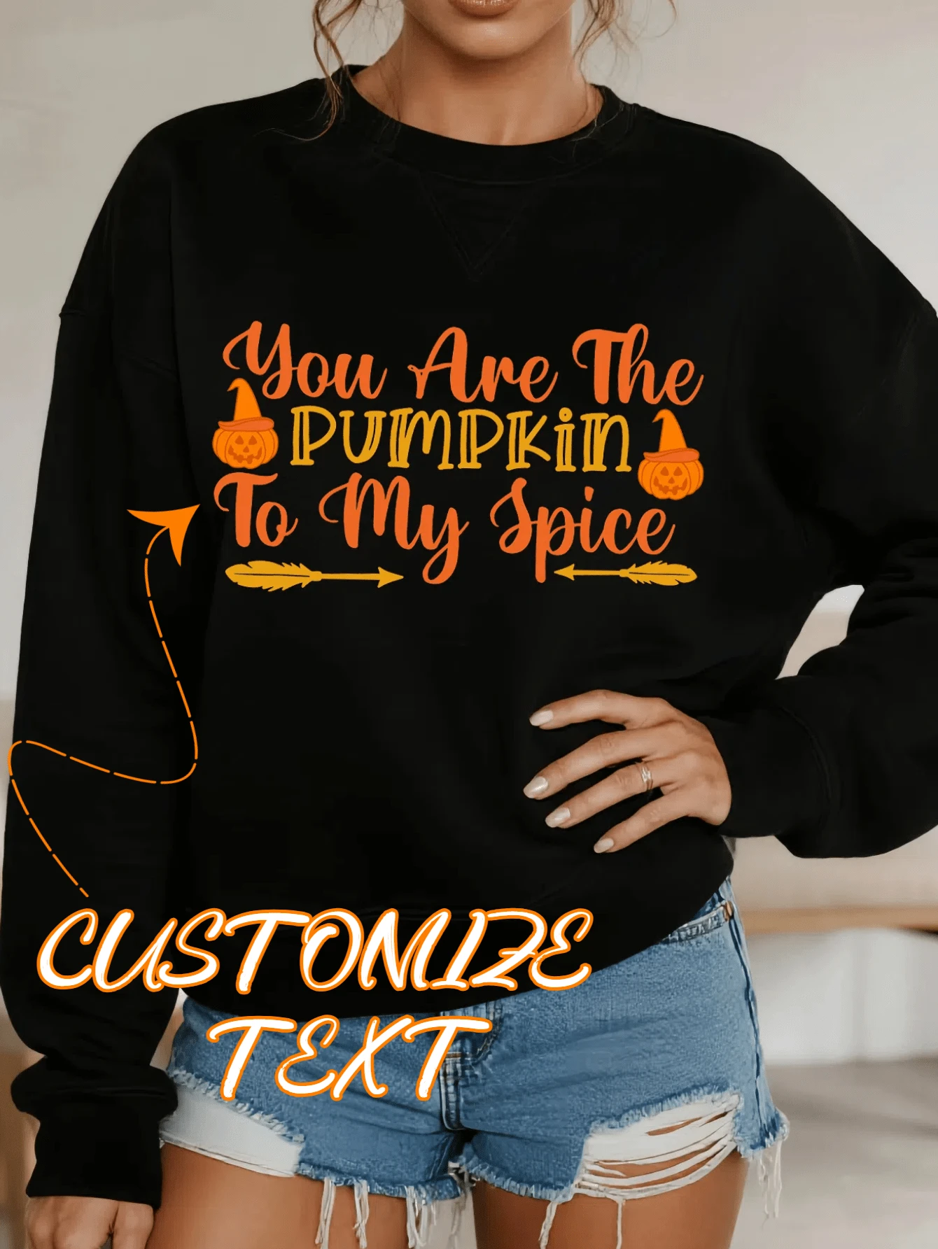 1pc Unisex Customizable Text Black Hoodie, Suitable For Casual Everyday Wear And Halloween Theme Personalization, Fits Halloween And Casual Occasions - Black - View 1