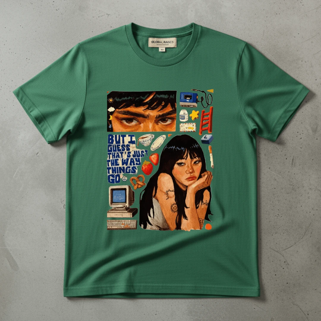 Vintage Art 2YK Retro Grunge Aesthetic 90s T-Shirt - 綠色 - 查看 1