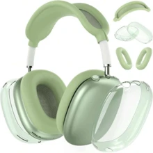 Case For AirPodsMax Headphones, Clear TPU Ear Cups Cover/Silicone Ear Pad Case Cover/Silicone Headband Cover Transparent Accessories Compatible With Apple AirPodsMax USB-C (2024/2020) [3 In 1] - TPU-multicolor Three-piece Set - View 14