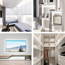 1条带按钮开关的LED灯带 - USB供电,暖白/冷白光可选,安装简便,长度可选1米至10米,适用于梳妆镜照明、家居DIY、办公桌、卧室、电视墙、天花板、节日装饰、母亲节/情人节礼物和派对活动,LED灯,卧室LED灯 - 彩色 - 查看 8