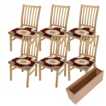 2/4/6 szt. rozciągliwych pokrowców na poduszki siedziska w stylu boho, pokrowce na krzesła, odpowiednie do wystroju domu, salonu, jadalni, ogrodu, hotelu, na imprezę, zmywalny materiał poliestrowy, pokrowce na poduszki siedziska krzesła do jadalni, ochraniacze na krzesła - Wielokolorowe - Zobacz 22