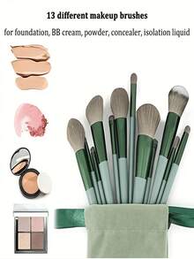 13pcs Essential Makeup Brush Set For Beginners, Featuring Luxuriously Soft Powder, Eye Shadow, Concealer, Blush, And Foundation Brushes, Perfect For Flawless Application And Effortless Blending, Ideal For Everyday Use, Special Occasions, And Holiday Glam, Elevate Your Beauty Routine With This Versatile Makeup Brush Kit, Perfect Gift For Makeup Lovers And Aspiring Artists, Achieve Professional Results At Home With This Comprehensive Brush Collection