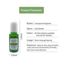 علبة 24 لون / 10 مل صبغة شفافة عالية الشفافية على أساس زيتي ، صبغة شفافة لراتنج الإيبوكسي الأشعة فوق البنفسجية ، غراء AB عالمي
