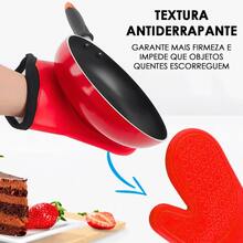 Luvas Térmica Para Forno Cozinha Par De Luvas Com Forro Para Fogão De Silicone Lavável Premium - Multicolorido - Visão 6