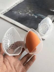 4pcs Transparent Breathable Makeup Storage Boxes, Travel Essential, Includes Anti-Mold Anti-Humidity Sponge. Suitable For Storing Makeup Sponges, And Powder Puffs.