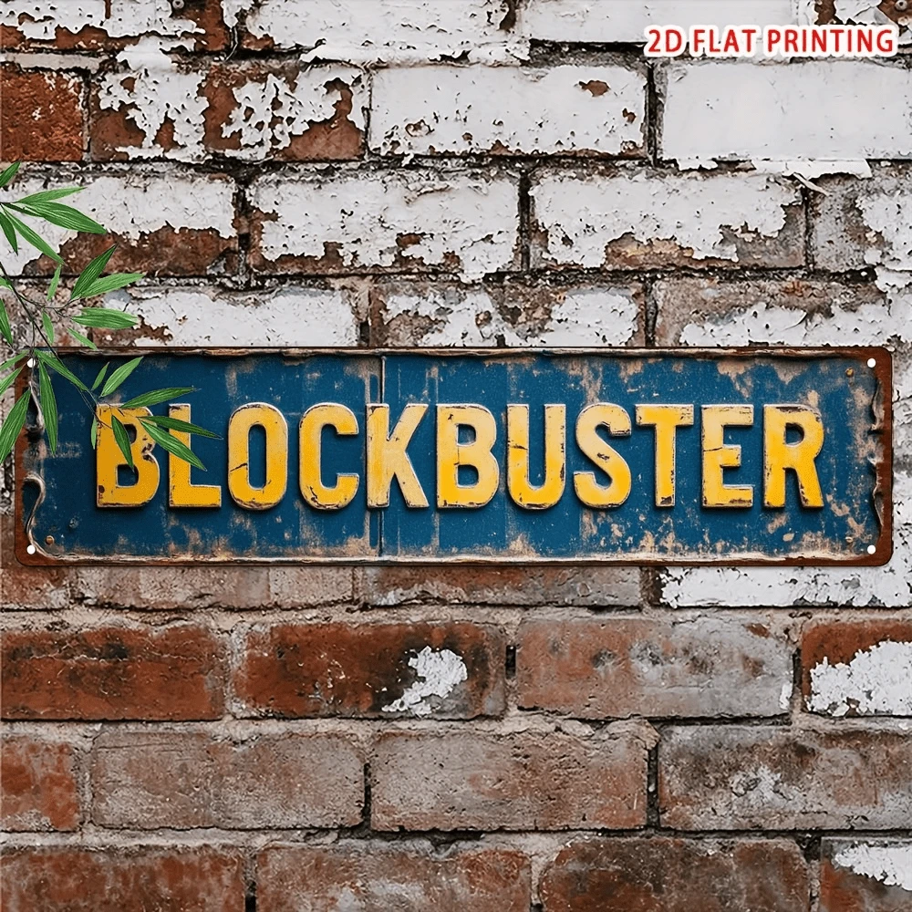 1 pièce Panneau métallique vintage 2D plat - Décoration murale rétro bleue et jaune, 4x16 pouces, convient pour la maison, le bar, le café, le garage, la ferme - Pas besoin d'électricité, facile à accrocher, décoration murale en métal, nostalgique, Beardown, panneau rétro/vintage, panneau de bar, éclair, panneau métallique rétro, décoration d'intérieur, décoration domestique, décoration murale de la maison, panneau avec phrase allemande, petite plaque métallique