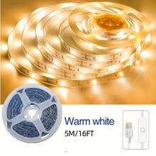 1条带按钮开关的LED灯带 - USB供电,暖白/冷白光可选,安装简便,长度可选1米至10米,适用于梳妆镜照明、家居DIY、办公桌、卧室、电视墙、天花板、节日装饰、母亲节/情人节礼物和派对活动,LED灯,卧室LED灯 - 彩色 - 查看 13