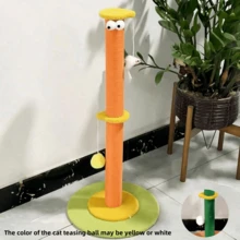 1 Peça Poste de Arranhação de Gato Laranja e Verde, Árvore de Gato, Estrutura de Escalada para Gato, Poste Vertical de Sisal Durável e Sem Desprendimento de Pelos, Adequado para Gatos Pequenos e Médios Aliviar o Tédio, Adequado para Famílias Pequenas, Brinquedos de Gato, Móveis, Decorações Modernas para Gatos, Suprimentos para Animais de Estimação, e Bolas de Brinquedo para Gatos com Cores Aleatórias