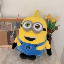 Cute Minions Doll Backpack, Big-Eyed Cartoon Bag For Kids Teens, Soft Comfortable Material Lightweight School Travel Bag, Birthday Gift Idea Fashion Shoulder Backpack With Adjustable Straps - Multicolor - View 8