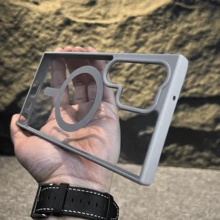 Compatible With Samsung Galaxy S25/S24/S23/S22 Plus Clear Hard Acrylic Magnetic Phone Case, Compatible With IPhone 16 15 14 13 12 11 Pro Max, Luxury - 藍色 - 查看 4