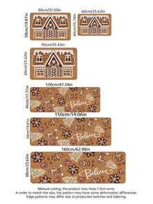 1 pièce/2 pièces/3 pièces Paillasson en peluche à thème de Noël, avec éléments de Noël multicolores. Tapis mignon en forme d'homme en pain d'épices et de maison de dessin animé. Tapis de Noël, tapis du Nouvel An, tapis de salon, tapis de chambre à coucher, tapis de salle à manger, tapis de cuisine, très absorbant