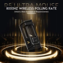 ATTACK SHARK R5 Ultra Wireless Gaming Mouse,39g Superlight Carbon Fiber Hollowed-Out,PAW3950MAX Optical Sensor Nordic 52840 MCU 8K Polling 42K DPI - 黑色 - 查看 6