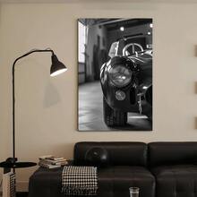Framed 1pc Framed Black And White Car Photo Print – Classic Sports Car Artwork With Premium Frame, Modern Wall Decor For Living Room, Office, Or Cafe – Perfect Gift For Holidays, Birthdays, And Special Occasions, Car Decor - Framed - View 5