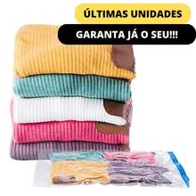 Sacos A Vácuo 40x60cm Com Bomba Succção De Guarda Roupa Para Viagem Organização Malas - Transparente - Visão 9