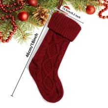 1 pièce Bas de Noël personnalisé de 18 pouces pour la famille, bas de Noël style patchwork 2025 brodé, bas tricoté avec nom, cadeau de Noël, décoration de vacances, décoration d'intérieur