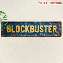 1 pièce Panneau métallique vintage 2D plat - Décoration murale rétro bleue et jaune, 4x16 pouces, convient pour la maison, le bar, le café, le garage, la ferme - Pas besoin d'électricité, facile à accrocher, décoration murale en métal, nostalgique, Beardown, panneau rétro/vintage, panneau de bar, éclair, panneau métallique rétro, décoration d'intérieur, décoration domestique, décoration murale de la maison, panneau avec phrase allemande, petite plaque métallique