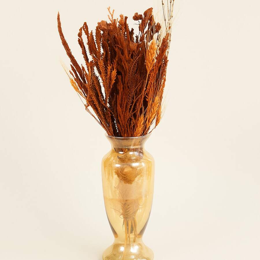 Buquê Desidratado Rústico Em 3 Cores Diferentes Para Decoração - Atenção: Não acompanha o Vaso ou Decoração do Ambiente. - Bronze - Visão 1