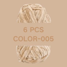 1pc/6pcs Chenille Yarn 6mm Thick Handmade DIY Crochet Velvet Chunky Wool Yarn For Knitting, Scarves, Hats, Plush Blankets - Multicolor - View 53