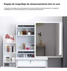 Tocador Con Espejo Y Lámpara 4 Cajones (con Taburete) - Tipo de Enchufe A USA (110-127V) - Ver 8